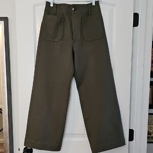 Anthropologie Womens Dark Olive Stretch Maeve Pants